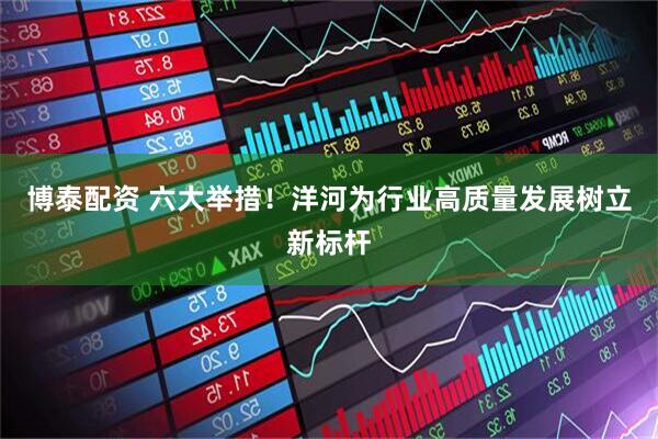 博泰配资 六大举措！洋河为行业高质量发展树立新标杆