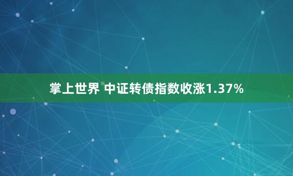 掌上世界 中证转债指数收涨1.37%